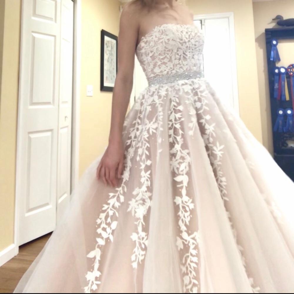 Sherri hill Pageant/Prom dress lace nude